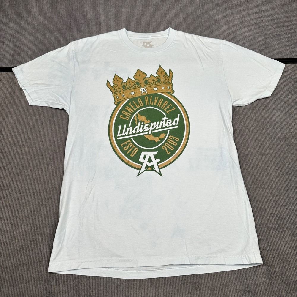 Canelo Alvarez Undisputed 2003 Boxing Graphic T-Shirt Sz M White Green Gold